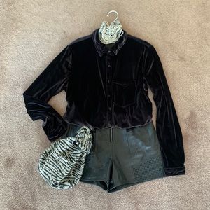 LPA Velvet button down in Night